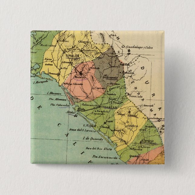 Sinaloa, Mexico 15 Cm Square Badge (Front)