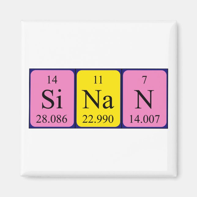 Sinan periodic table name magnet (Front)
