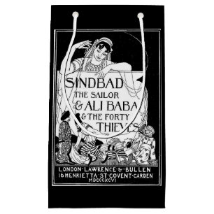 Sinbad the Sailor and Ali Baba Retro Vintage Art Small Gift Bag