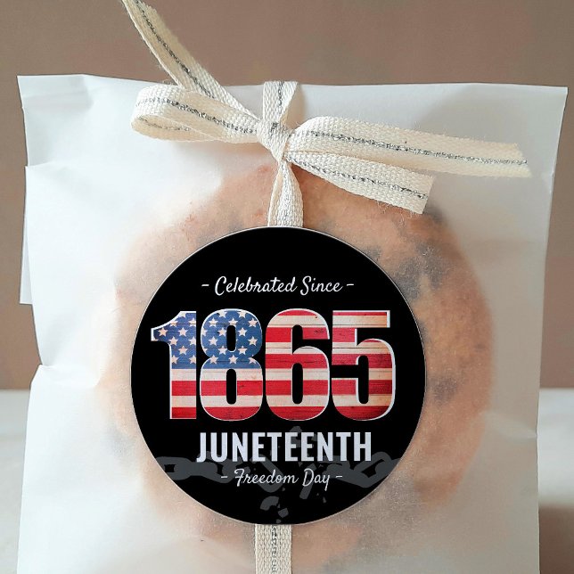 Since 1865 | Juneteenth Freedom Day Classic Round Sticker (Creator Uploaded)