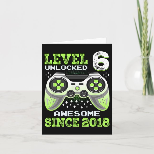 Since 2018 Funny Video Game 6th Birthday  Card (Front)