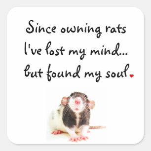 Since Owning Rats... Square Sticker