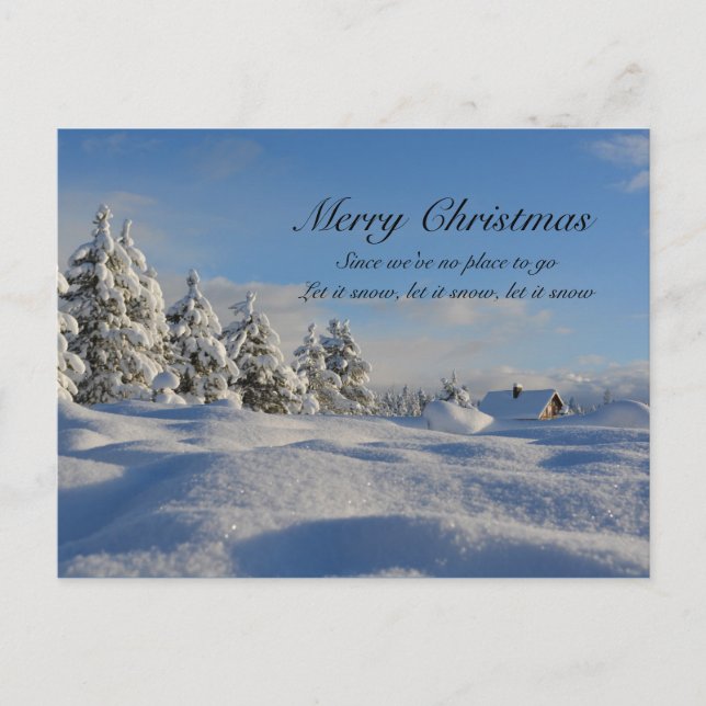 Since We've No Place To Go Let it Snow Christmas Holiday Postcard (Front)