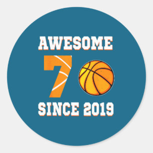 Since Years 2019 Basketball Old 7 Classic Round Sticker