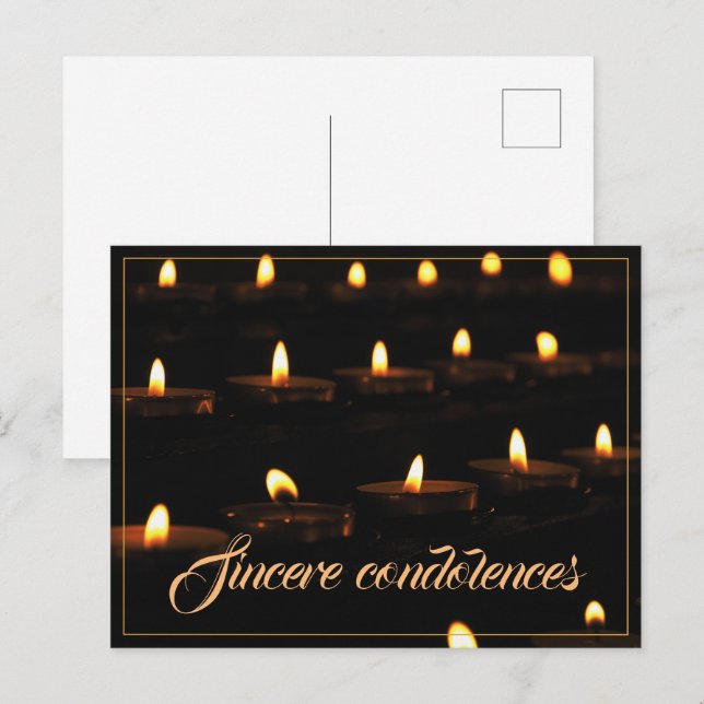 Sincere condolence holiday postcard (Front/Back)