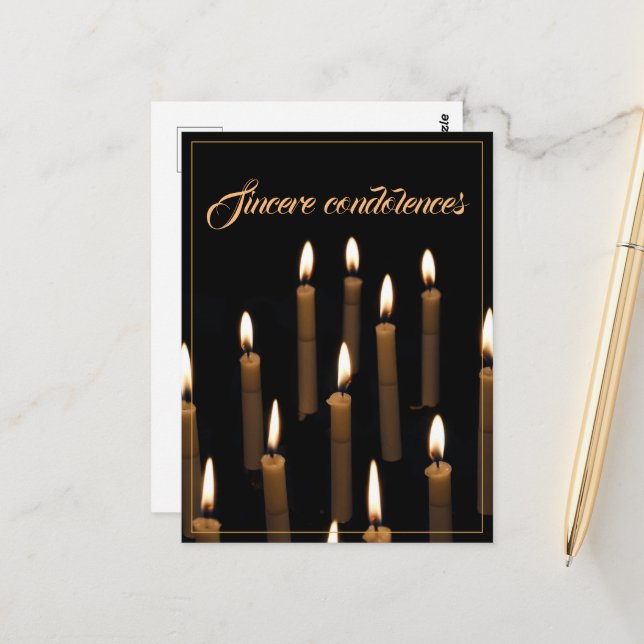 Sincere condolence postcard (Front/Back In Situ)