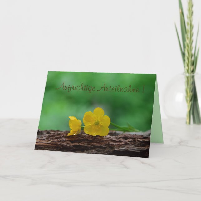 sincere condolences! With yellow flowers... Card (Front)