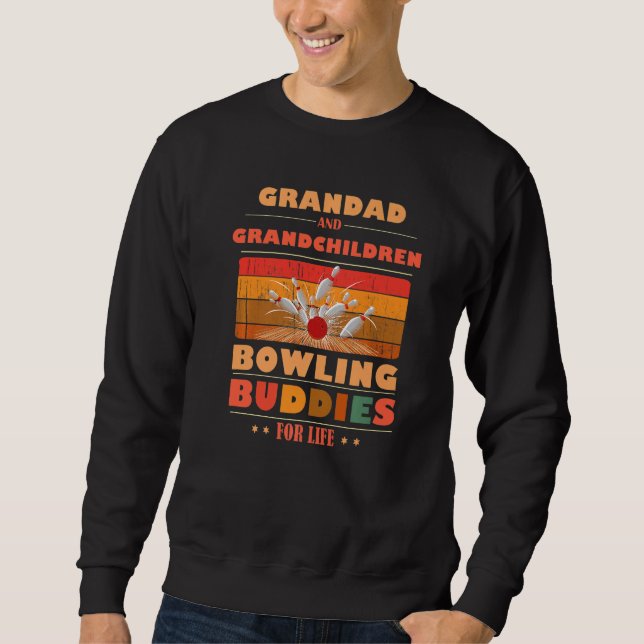 Sincere Grandchildren Grandad Buddies For Life Bow Sweatshirt (Front)