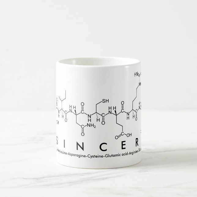 Sincere peptide name mug (Center)