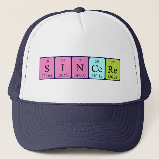 Sincere periodic table name hat (Front)