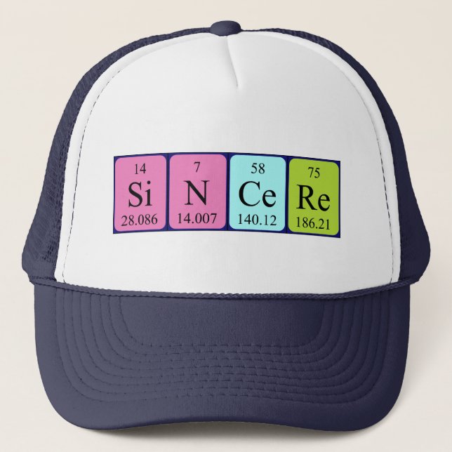 Sincere periodic table name hat (Front)