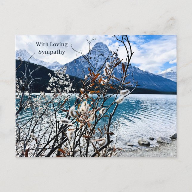 Sincere Sympathy Quote Mountain Landscape Postcard (Front)