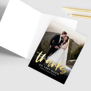 Sincere Thanks FOIL Photo Thank You Card