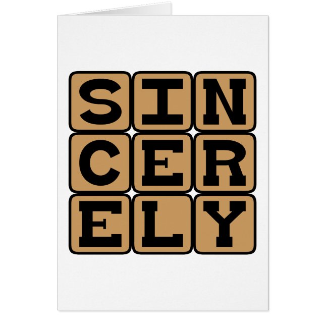 Sincerely, Genuinely (Front)