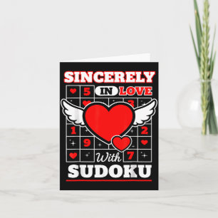 Sincerely In Love With Sudoku Cute Valentines Card