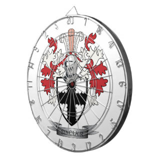 Sinclair Family Crest Coat of Arms Dartboard