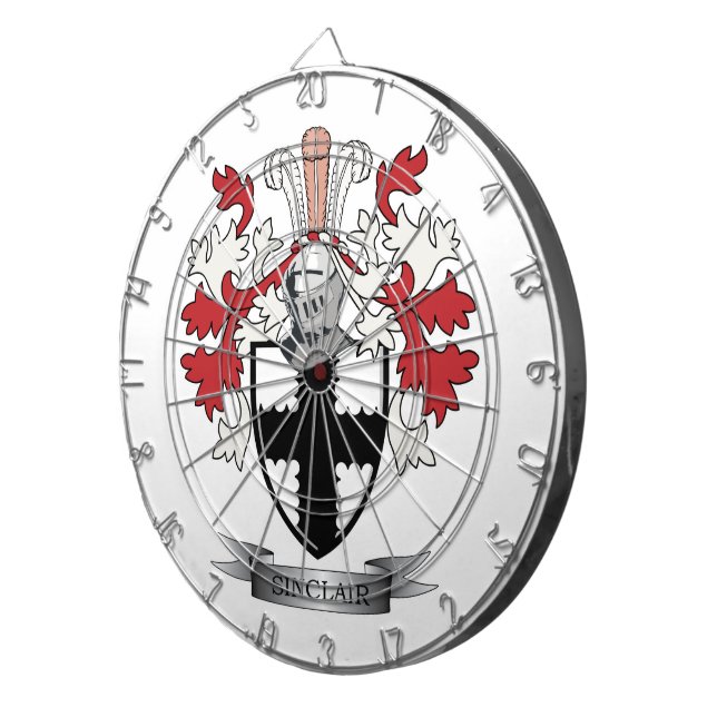 Sinclair Family Crest Coat of Arms Dartboard (Front Right)