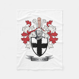Sinclair Family Crest Coat of Arms Fleece Blanket