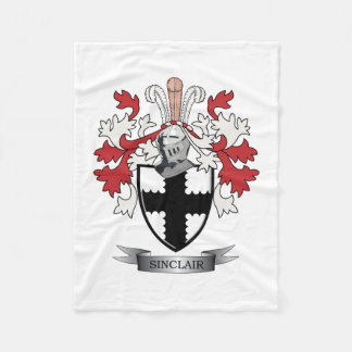 Sinclair Family Crest Coat of Arms Fleece Blanket
