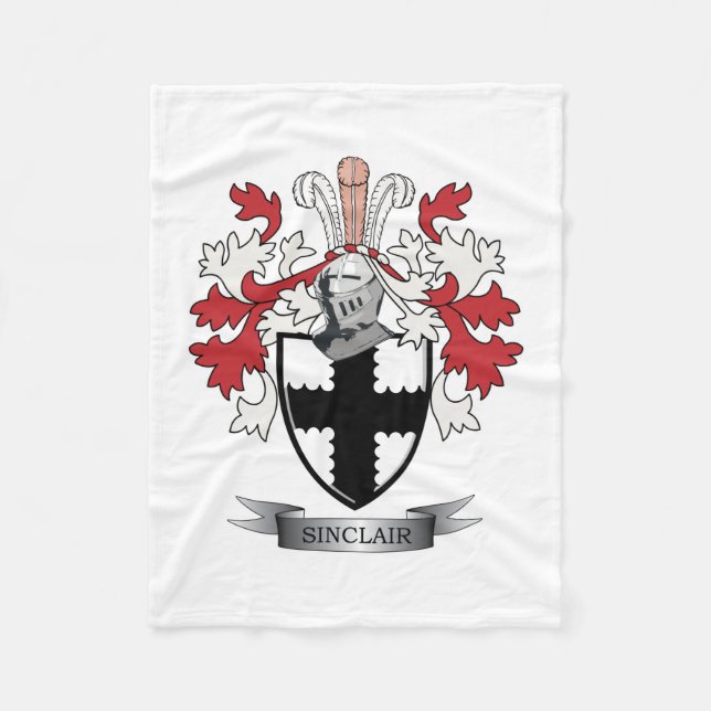 Sinclair Family Crest Coat of Arms Fleece Blanket (Front)