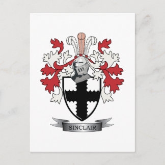 Sinclair Family Crest Coat of Arms Postcard