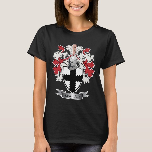 Sinclair Family Crest Coat of Arms T-Shirt (Front)