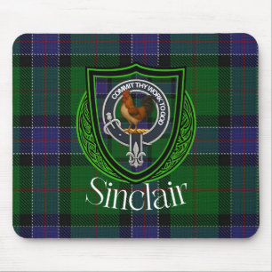 Sinclair Scottish Clan Tartan and Crest Mouse Pad