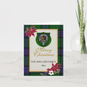 Sinclair Scottish Clan Tartan & Crest Card
