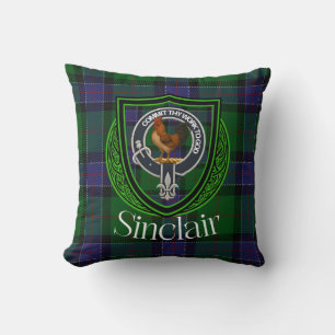 Sinclair Scottish Clan Tartan Crest Cushion