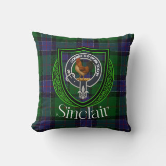 Sinclair Scottish Clan Tartan Crest Cushion