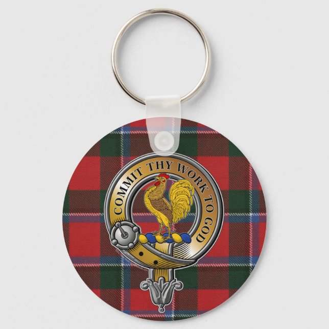 Sinclair Tartan & Badge Key Ring (Front)