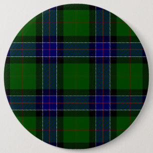 Sinclair tartan blue green plaid 6 cm round badge