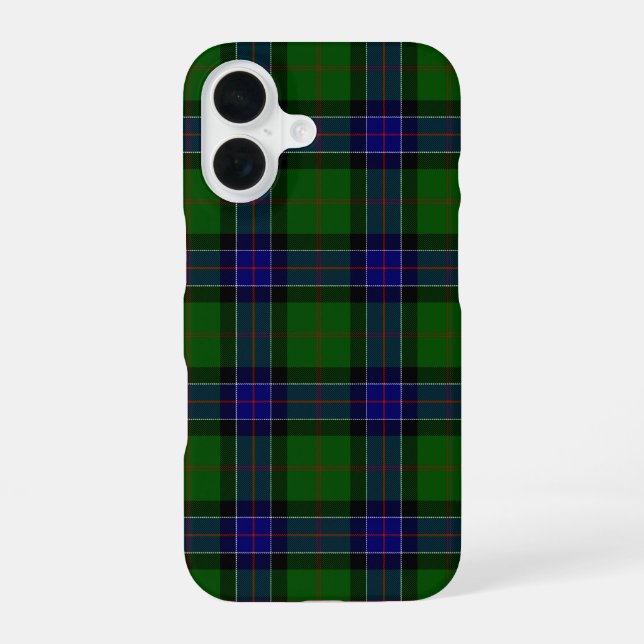 Sinclair tartan blue green plaid iPhone 16 case (Back)