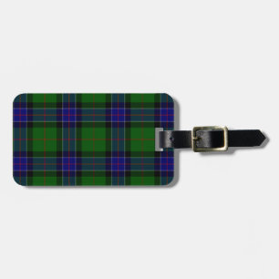 Sinclair tartan blue green plaid luggage tag