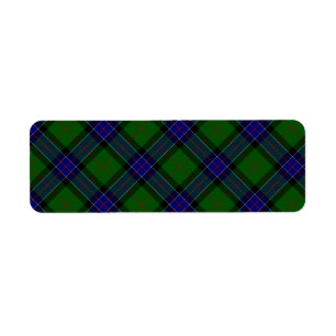 Sinclair tartan blue green plaid return address label