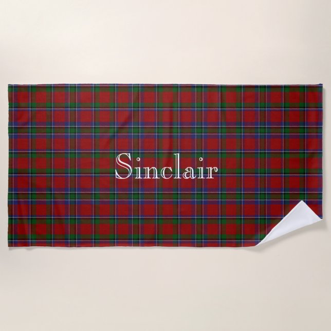 Sinclair Tartan Plaid Beach Towel (Front)