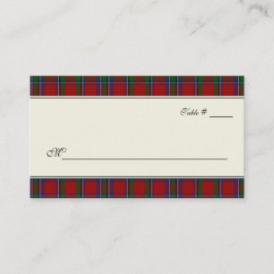 Sinclair Tartan Plaid Wedding Escort Place Card