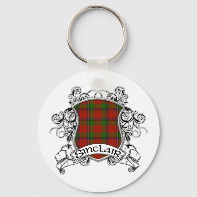 Sinclair Tartan Shield Key Ring (Front)