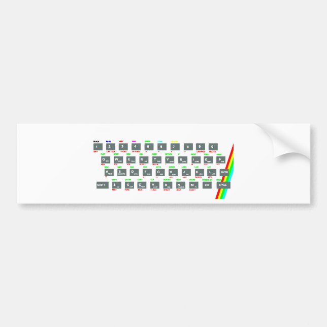 Sinclair ZX Spectrum Keyboard Keys Bumper Sticker (Front)