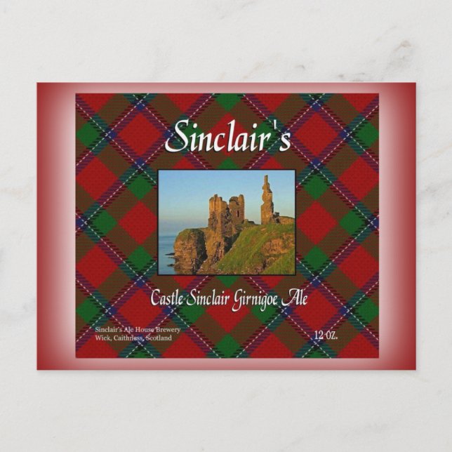 Sinclair's Castle Sinclair Girnigoe Ale Postcard (Front)