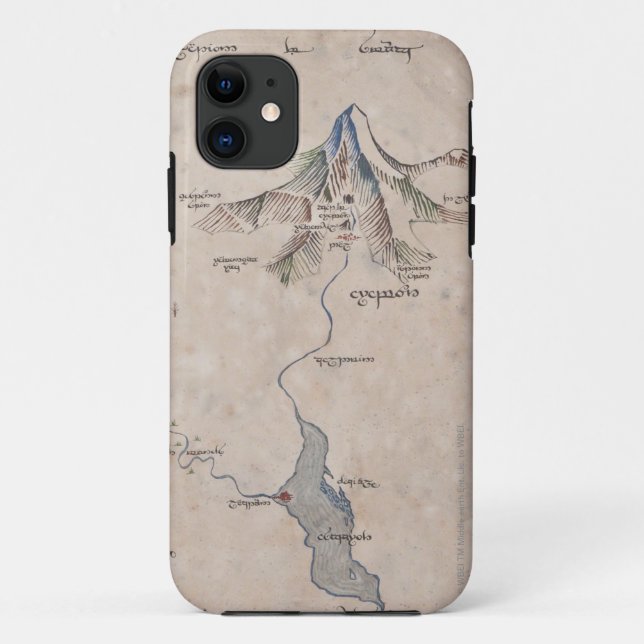 Sindarin Map of The Lonely Mountain Case-Mate iPhone Case (Back)