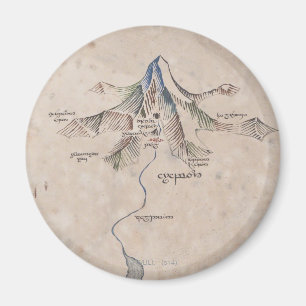 Sindarin Map of The Lonely Mountain Magnet