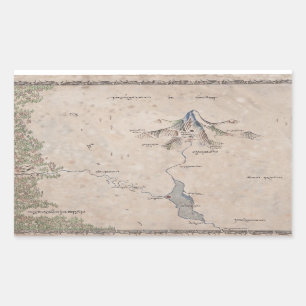 Sindarin Map of The Lonely Mountain Rectangular Sticker