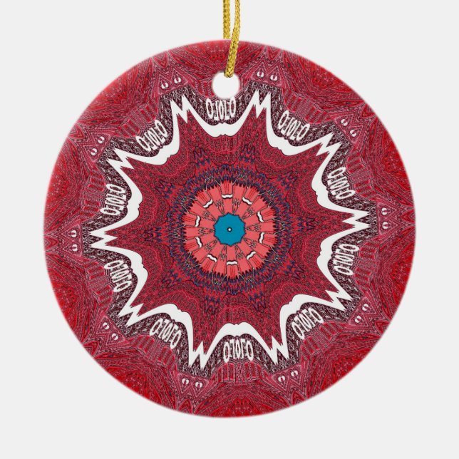 Sindh ethnic tribal pattern.jpg ceramic tree decoration (Front)