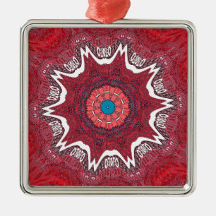 Sindhi Ethnic Tribal Pattern Art Print Metal Tree Decoration