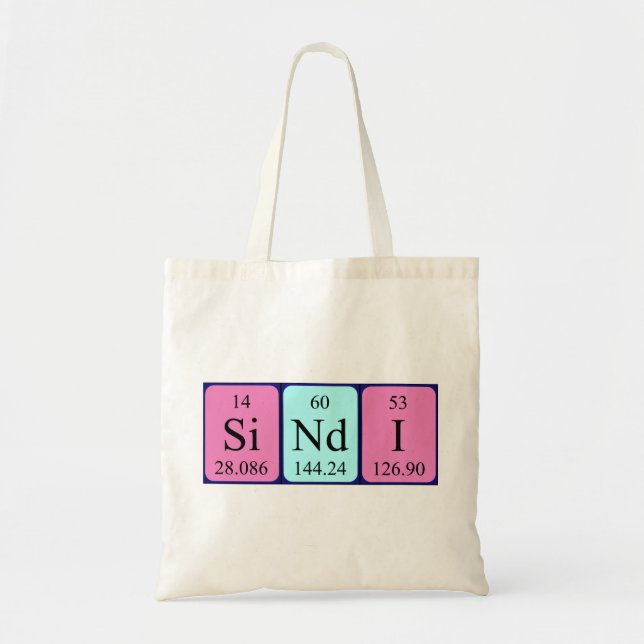 Sindi periodic table name tote bag (Front)