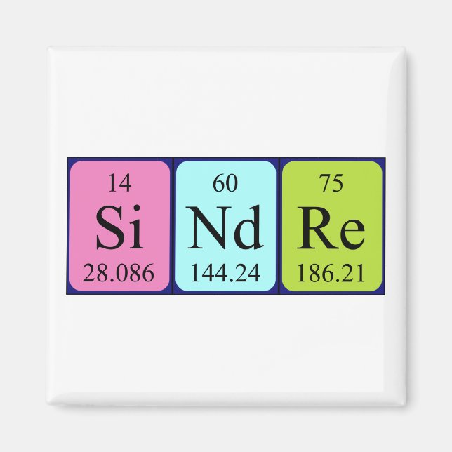 Sindre periodic table name magnet (Front)