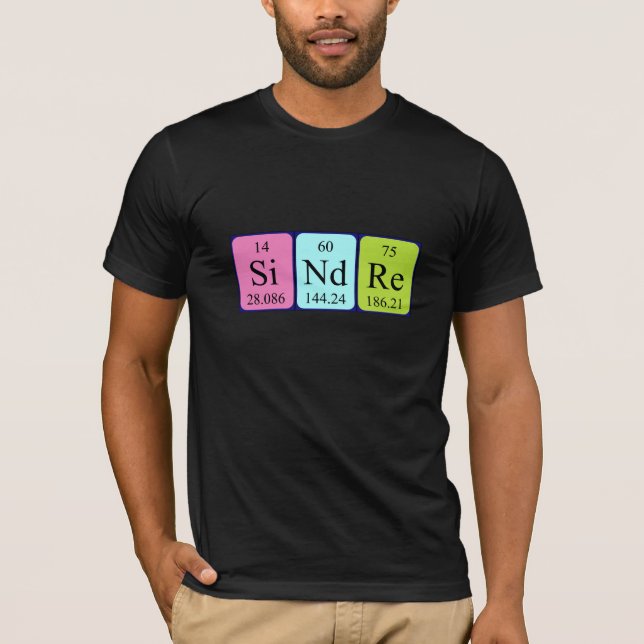 Sindre periodic table name shirt (Front)