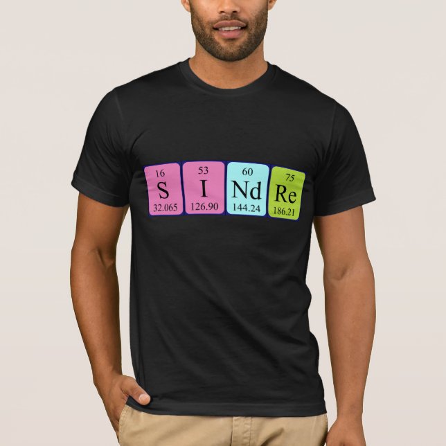 Sindre periodic table name shirt (Front)