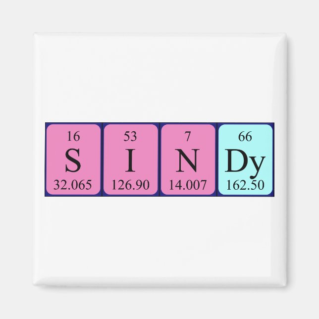 Sindy periodic table name magnet (Front)